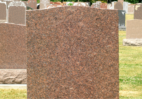 red colored granite headstone 