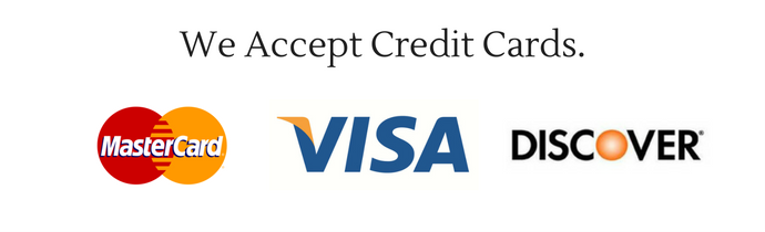 Credit Cards We Accept 
